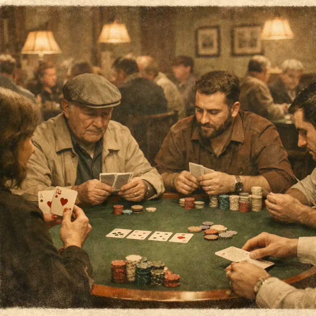 Guests seated at poker tables during a poker night in the warm card lounge at Poker Barn Karratha